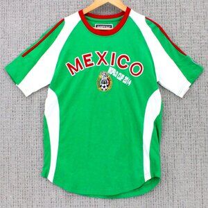 Vintage Hawk's Bay Shirt Men Small S Green Mexico World Cup 2014 Embroidered Y2k